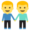 two men holding hands
